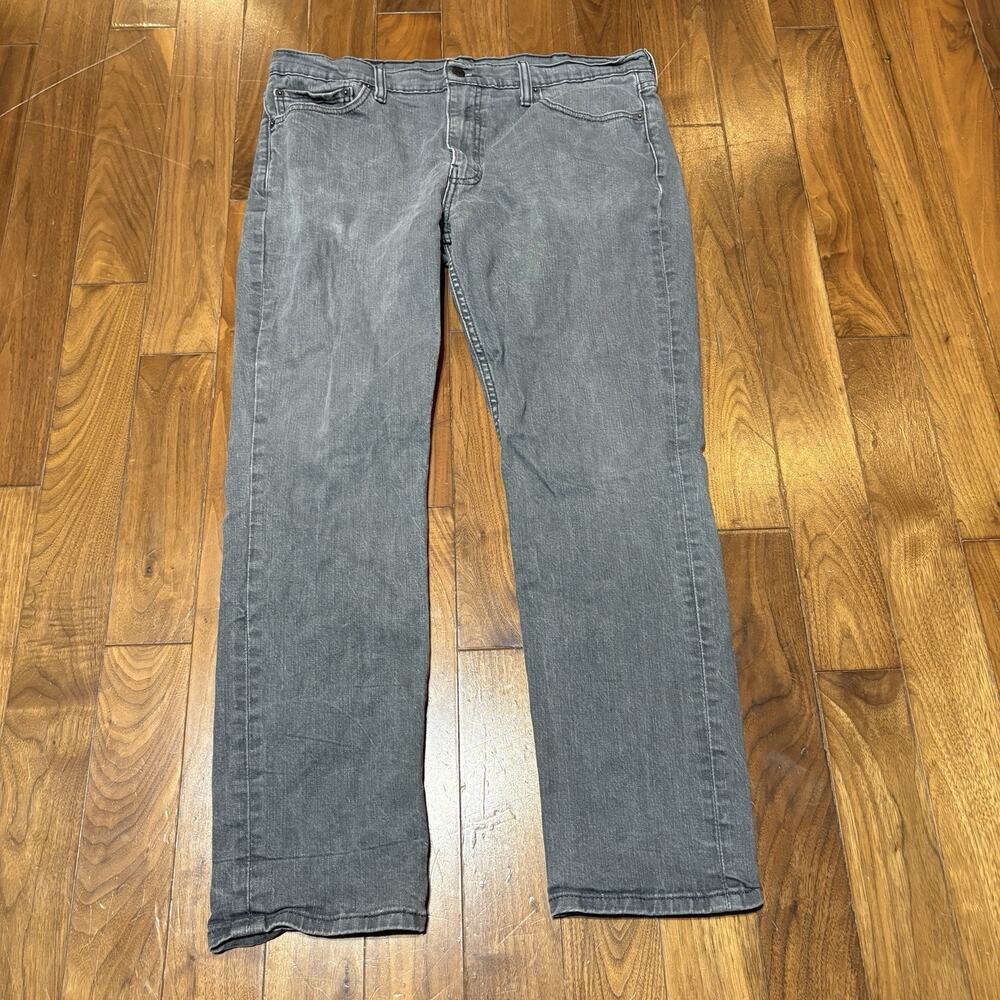 Levis Jeans Mens 38x32 Gray Black Denim 511 Slim Straight Mid Rise